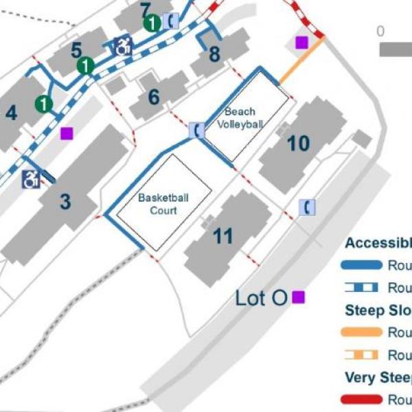 A screenshot of the VIU Access Route Map. Click here to download the map PDF. 